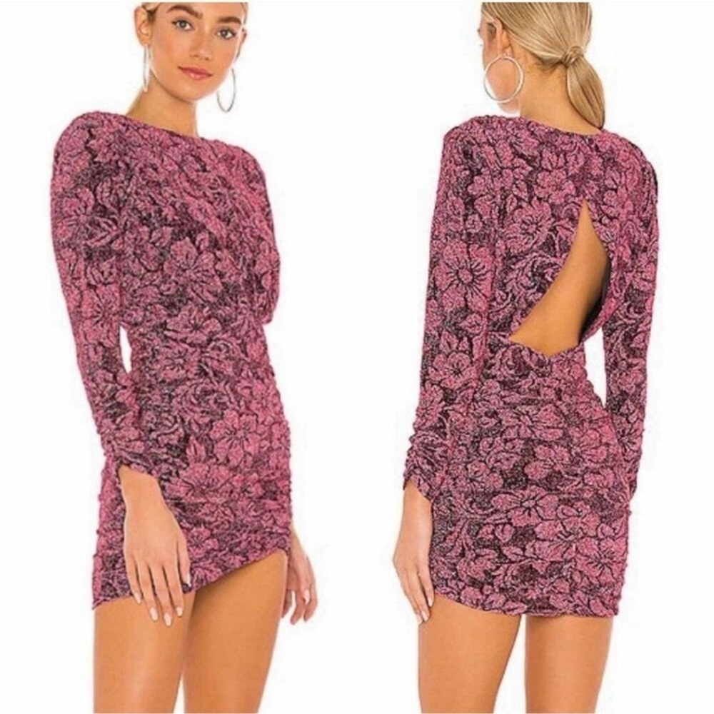 For Love & Lemons Shailee Mini Dress Mulberry Pink Medium M